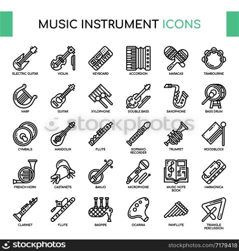 Music Instruments , Thin Line and Pixel Perfect Icons