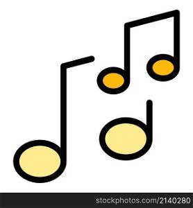 Music interface icon. Outline Music interface vector icon color flat isolated. Music interface icon color outline vector