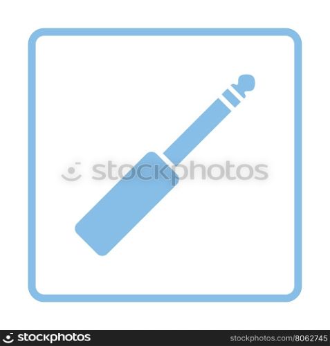 Music jack plug-in icon. Blue frame design. Vector illustration.