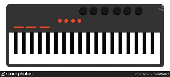 Music keyboard, illustration, vector on white background.