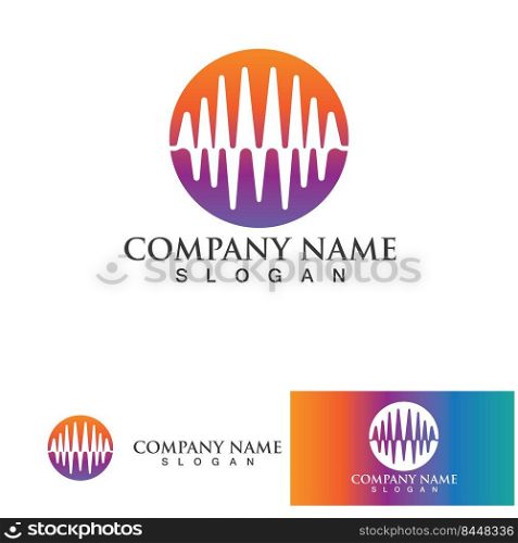 music logo sound wave equalizer  icon vector design illustration template
