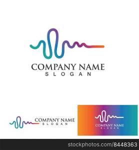 music logo sound wave equalizer  icon vector design illustration template