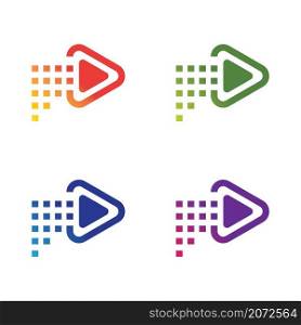 Music logo template vector icon set design