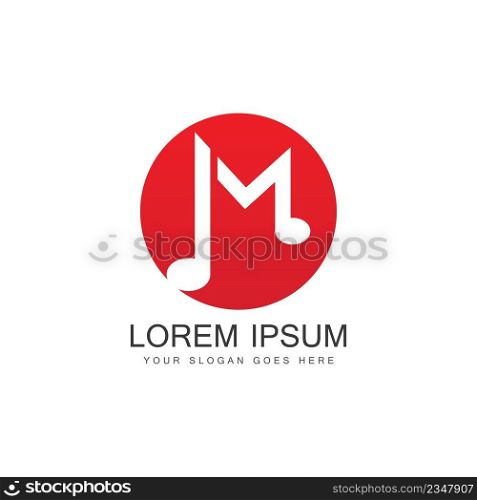 Music logo vector icon - Vector. Letter M Music Logo