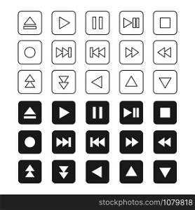 Music Media Player Icon Set Vector Template Illustration Design