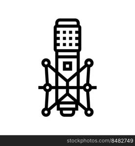 music mic microphone line icon vector. music mic microphone sign. isolated contour symbol black illustration. music mic microphone line icon vector illustration