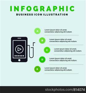 Music, Mobile, Cell, Education Infographics Presentation Template. 5 Steps Presentation