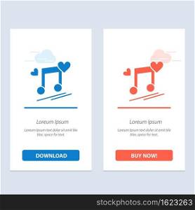 Music Node, Node, Lyrics, Love, Song  Blue and Red Download and Buy Now web Widget Card Template