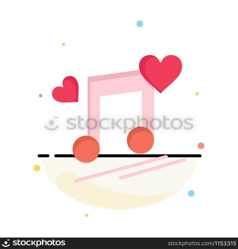 Music Node, Node, Lyrics, Love, Song Business Logo Template. Flat Color