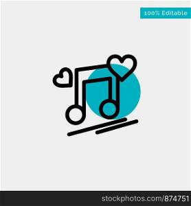 Music Node, Node, Lyrics, Love, Song turquoise highlight circle point Vector icon