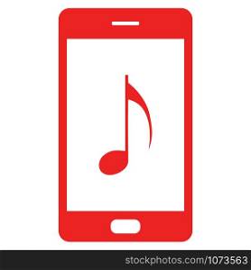Music note and smartphone