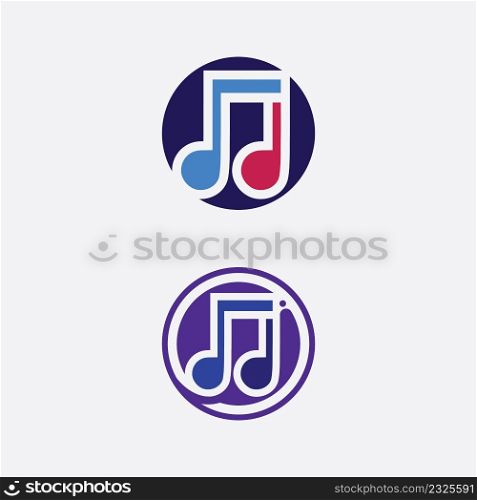 Music note and tone Icon Vector illustration design Sound waves, audio, equalizer, abstract, head set logo vector illustration design template