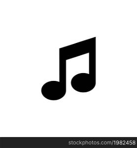 Music Note. Flat Vector Icon illustration. Simple black symbol on white background. Music Note sign design template for web and mobile UI element. Music Note Flat Vector Icon