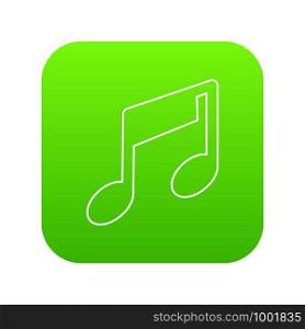 Music note icon green vector isolated on white background. Music note icon green vector
