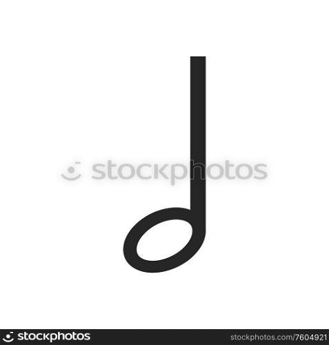 Music note icon isolated blank symbol. Vector monochrome melody or song sign. Song or melody sign isolated monochrome symbol