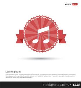 Music note icon - Red Ribbon banner