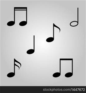 Music note icon, vector illustration