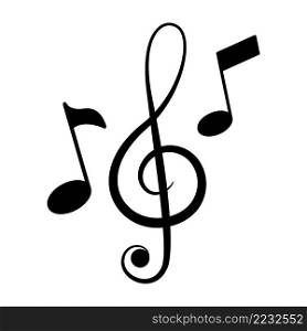 Music note icon vector sign and symbol on simple design