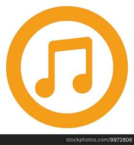 Music note, illustration, vector on white background.