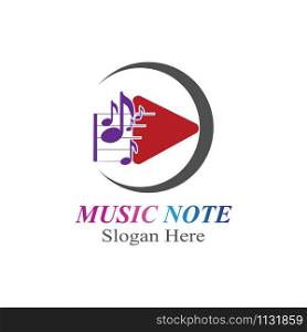 Music note logo icon creative template vector