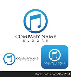 Music note logo Icon Vector illustration design