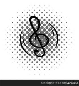 Music note sign comics icon on a white background. Music note sign comics icon