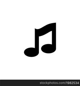 Music Note, Song Melody. Flat Vector Icon illustration. Simple black symbol on white background. Music Note, Song Melody sign design template for web and mobile UI element. Music Note, Song Melody Flat Vector Icon