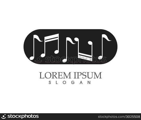 Music note symbols logo and icons template,,