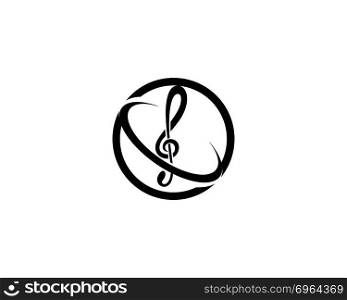 Music note symbols logo and icons template 