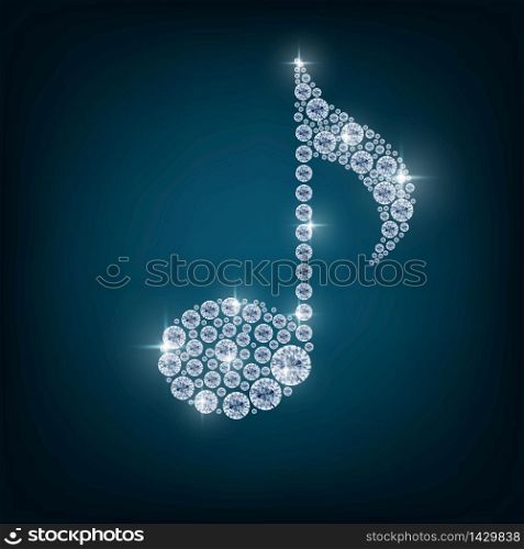 Music note with concept diamond