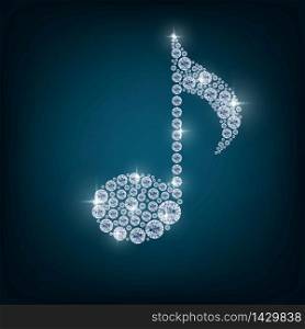 Music note with concept diamond