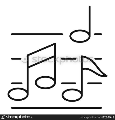 Music notes icon. Outline music notes vector icon for web design isolated on white background. Music notes icon, outline style