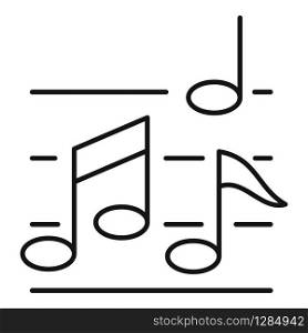 Music notes icon. Outline music notes vector icon for web design isolated on white background. Music notes icon, outline style