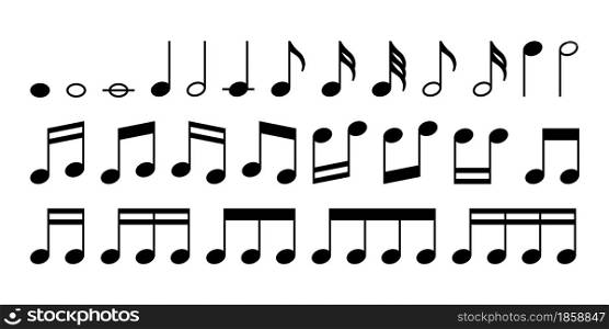 Music notes icon set simple design