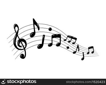 Music notes on Scale. Vector illustration