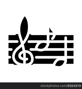 music notes retro glyph icon vector. music notes retro sign. isolated symbol illustration. music notes retro glyph icon vector illustration