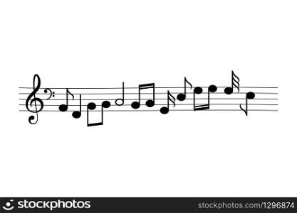 Music notes vector cartoon isolated on white background. Music notes vector cartoon