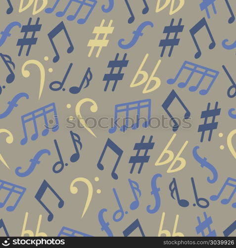 Music notes vector seamless pattern. Music notes vector seamless pattern. Musical sound and classic, melody illustration