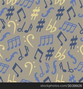 Music notes vector seamless pattern. Music notes vector seamless pattern. Musical sound and classic, melody illustration