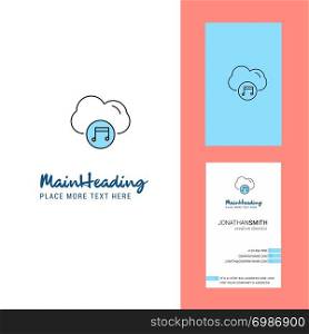 Music on cloud Creative Logo and business card. vertical Design Vector