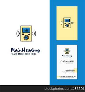 Music player Creative Logo and business card. vertical Design Vector