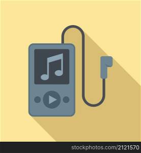 Music player icon flat vector. Playlist song. Phone app. Music player icon flat vector. Playlist song