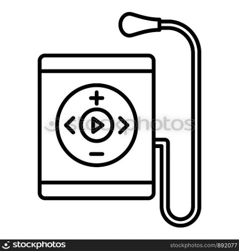 Music player icon. Outline music player vector icon for web design isolated on white background. Music player icon, outline style