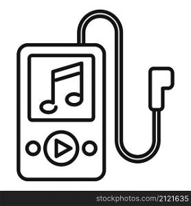 Music player icon outline vector. Playlist song. Phone app. Music player icon outline vector. Playlist song