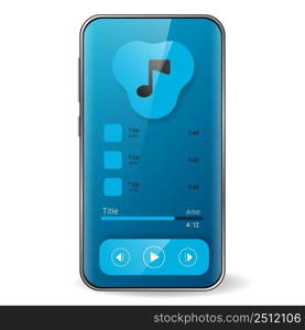 music player user interface realistic smartphone nine