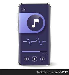 music player user interface realistic smartphone thirteen