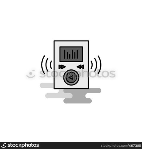 Music player Web Icon. Flat Line Filled Gray Icon Vector