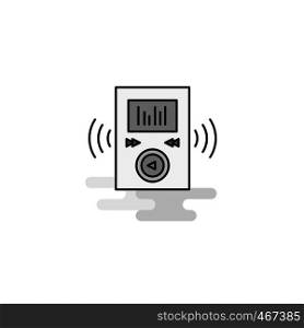 Music player Web Icon. Flat Line Filled Gray Icon Vector