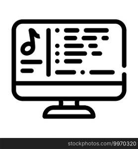 music relax line icon vector. music relax sign. isolated contour symbol black illustration. music relax line icon vector illustration flat