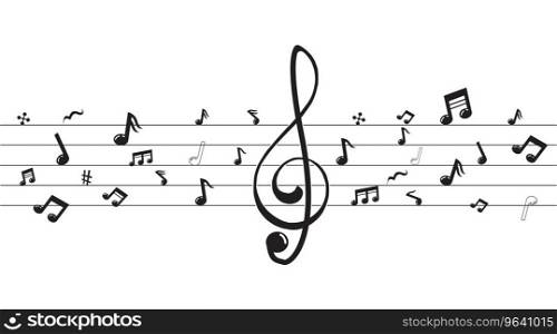 Music scale logo design note sign or symbol Vector Image